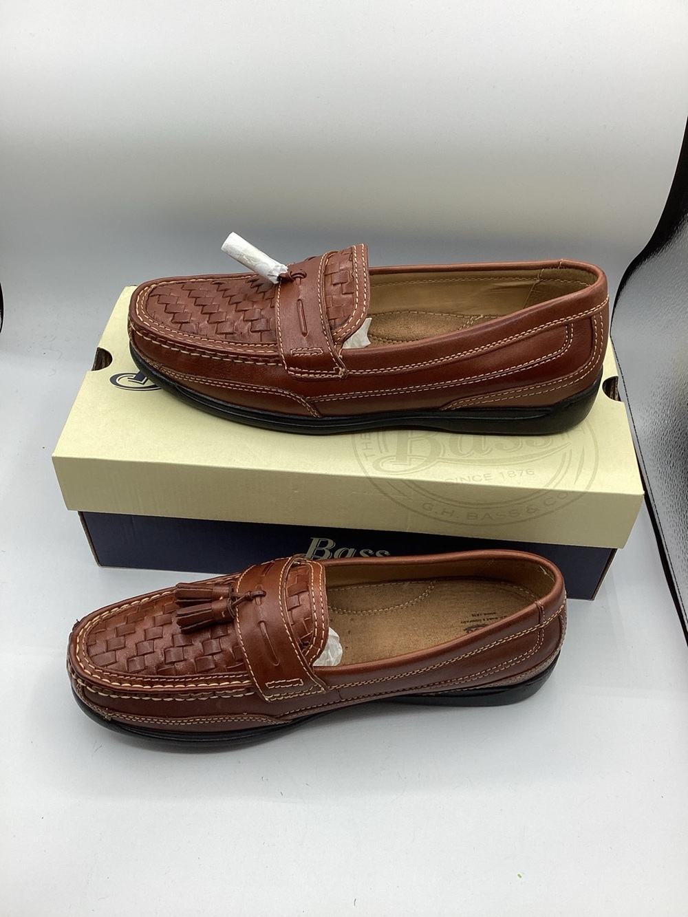 NWT G.H. Bass woven leather loafers, men’s size 12